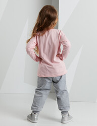 Unicorn Cat Girl Pink/Grey Pants Set - Thumbnail