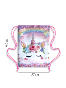 Unicorn Çiçekli Kız Çocuk Plaj ve Islak Çantası - 2