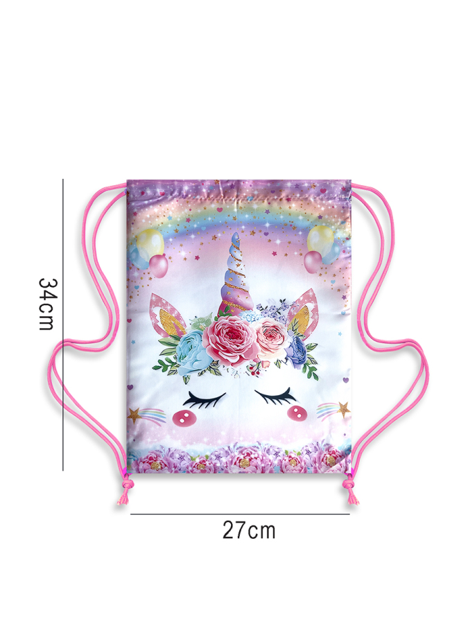 Unicorn Çiçekli Kız Çocuk Plaj ve Islak Çantası - 2