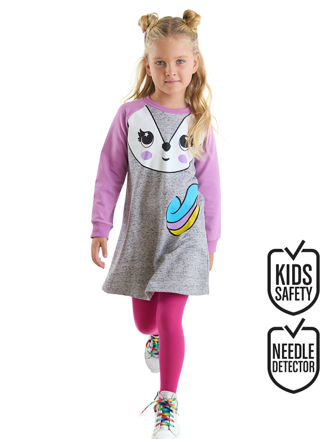 Unicorn Fox Kız Çocuk Elbise - 1