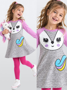 Unicorn Fox Kız Çocuk Elbise - Denokids