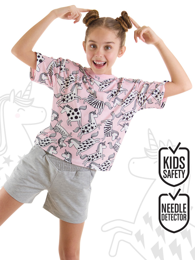 Unicorn Gang Girl Crop Top&Shorts Set - 1