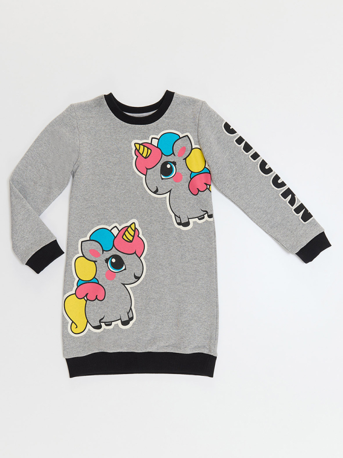 Unicorn Girl Grey Dress - 3