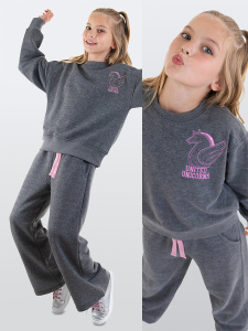 Unicorn Girl Grey Tracksuit - Denokids