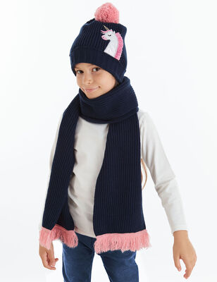 Unicorn Girl Knitted Hat&Scarf