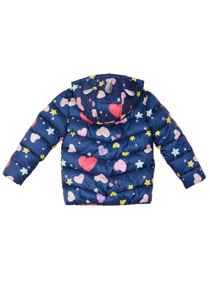 Unicorn Girl Navy Blue Puffer Coat - 5