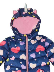 Unicorn Girl Navy Blue Puffer Coat - 6
