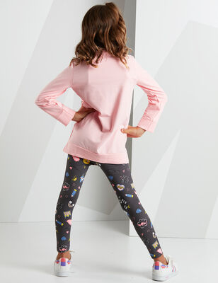 Unicorn Girl Pink Sweatshirt Grey Leggings Set