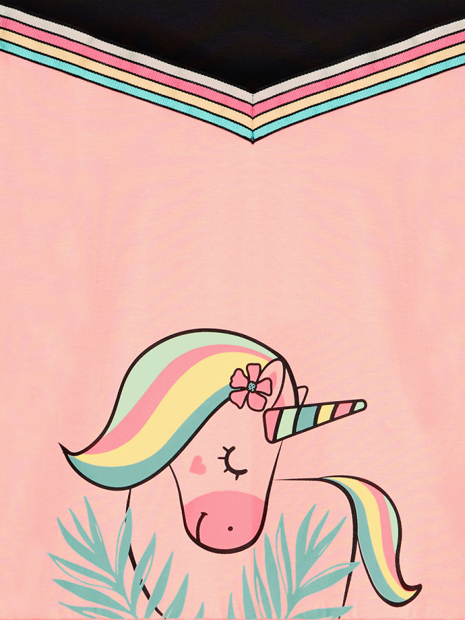 Unicorn Girl Salmon Jersey Dress - 5