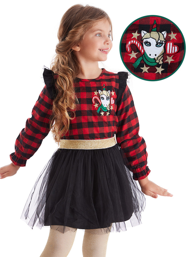 Unicorn Girl Tulle Xmas Dress - 1