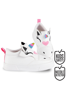 Unicorn Girl White Sneakers - Denokids