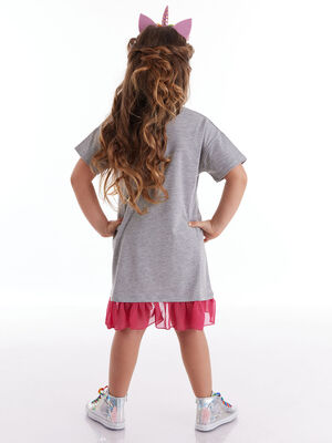 Unicorn Grey Girl Dress - 2