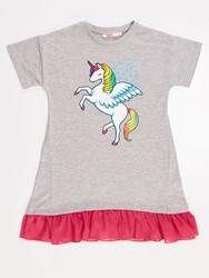 Unicorn Grey Girl Dress - 3