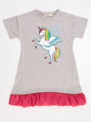 Unicorn Grey Girl Dress - 3