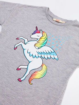 Unicorn Grey Girl Dress - 5