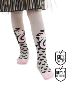 Unicorn Gri Pembe Kız Çocuk Külotlu Çorap - Denokids