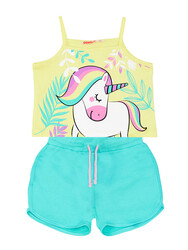 Unicorn Jungle Girl T-shirt&Shorts Set - Thumbnail