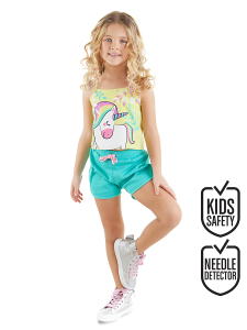 Unicorn Jungle Girl T-shirt&Shorts Set - Denokids