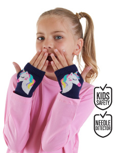 Unicorn Kız Çocuk Parmaksız Eldiven - Denokids