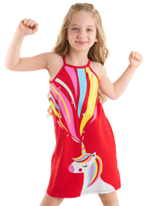 Unicorn Love Red Girl Dress - 1