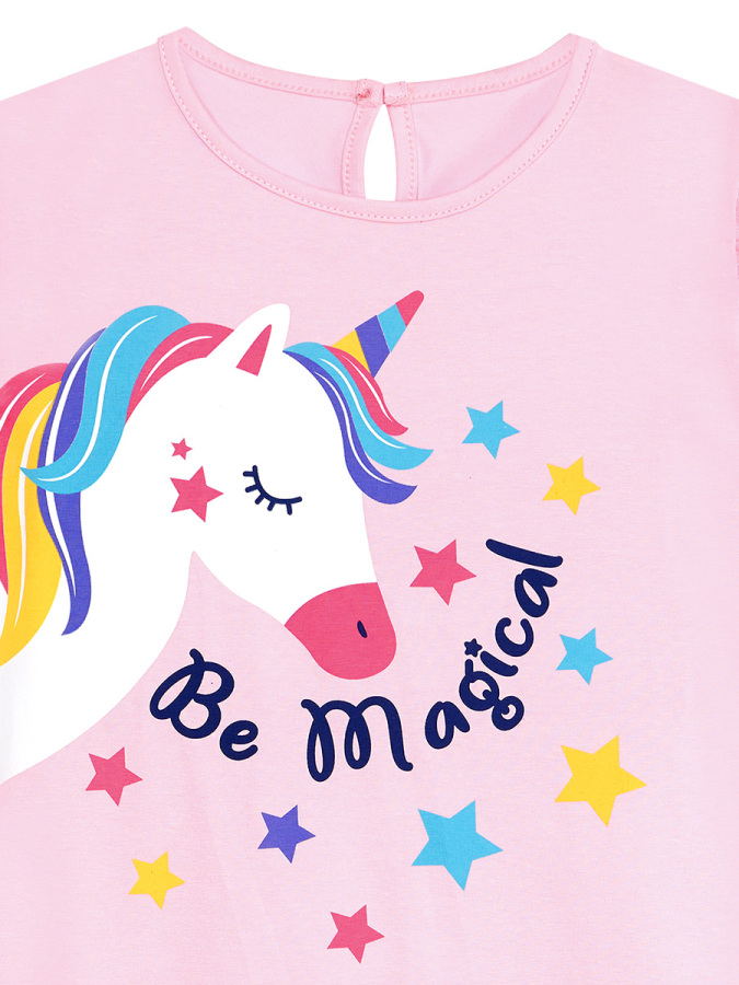 Unicorn Magic Girl Pink Jersey Dress - 4