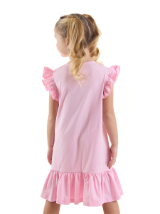 Unicorn Magic Kız Çocuk Pembe Fırfırlı Yazlık Elbise - Denokids