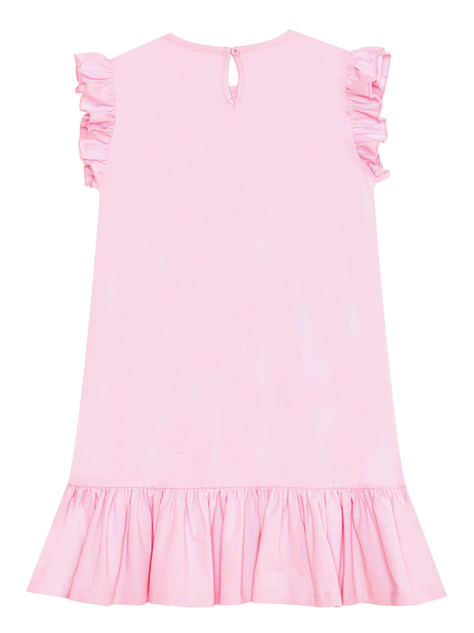 Unicorn Magic Kız Çocuk Pembe Fırfırlı Yazlık Elbise - 4