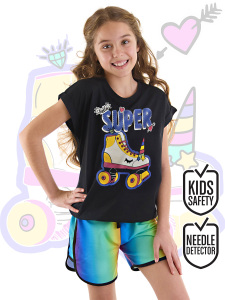 Unicorn Paten Kız Çocuk Yazlık T-shirt Şort Takım - MSHB&G