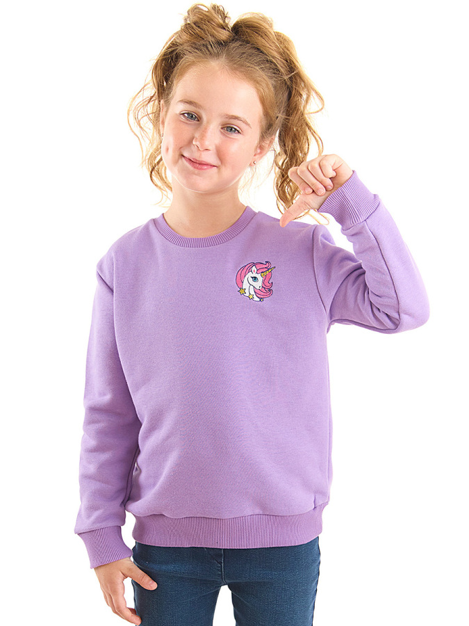 Unicorn Purple Girl Sweatshirt - 1