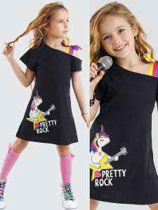 Unicorn Rock Girl Black Dress - MSHB&G
