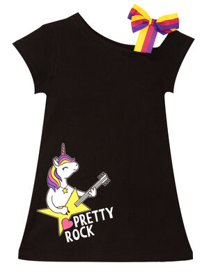 Unicorn Rock Kız Çocuk Siyah Elbise