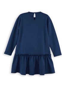 Unicorn Ruffled Girl Navy Blue Dress - 4