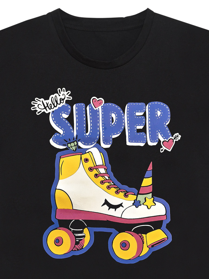 Unicorn Skate Girl T-shirt&Shorts Set - 8