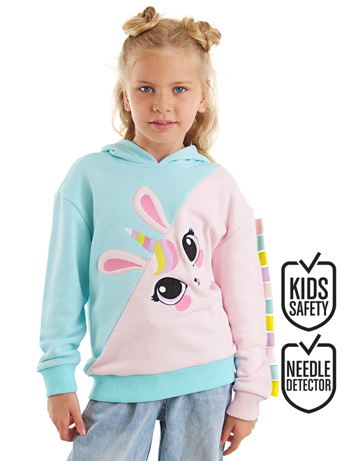 Unicorn Tavşan Kız Çocuk Sweatshirt - 1