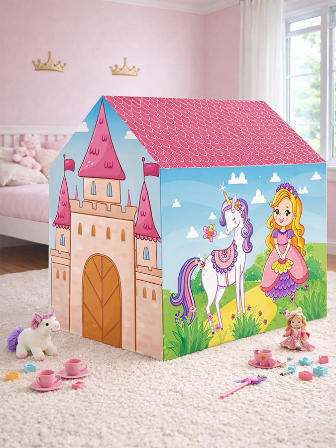 Unicornlu Pembe Prenses Şato Kız Çocuk Oyun Çadırı - 1