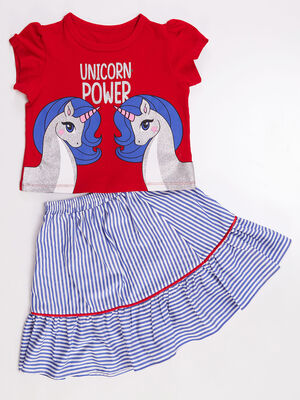Unique Power Girl Blouse&Skirt Set