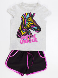 Unique Zebra Girl T-shirt&Shorts Set - Thumbnail