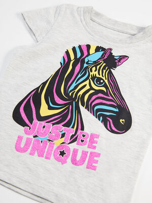 Unique Zebra Girl T-shirt&Shorts Set