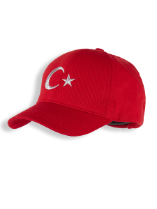 Unisex Çocuk Ay Yıldız Bayrak Kırmızı Şapka - 3