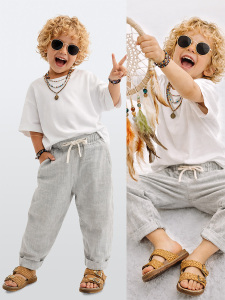 Unisex Kids Light Grey Trousers - Denokids