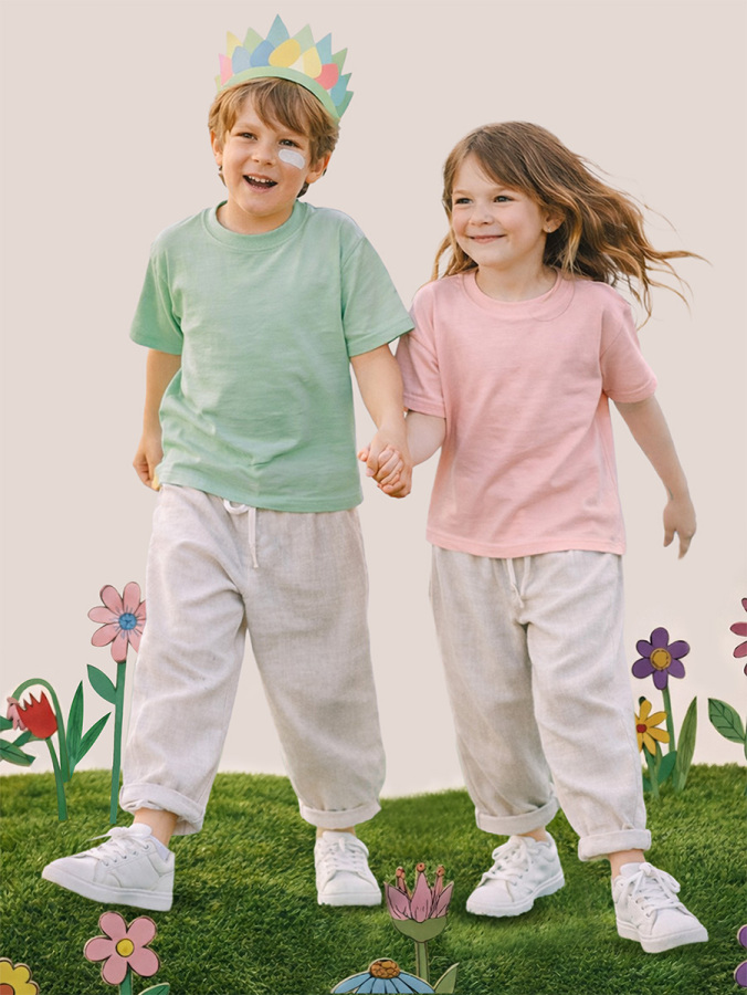 Unisex Kids Light Grey Trousers - 1