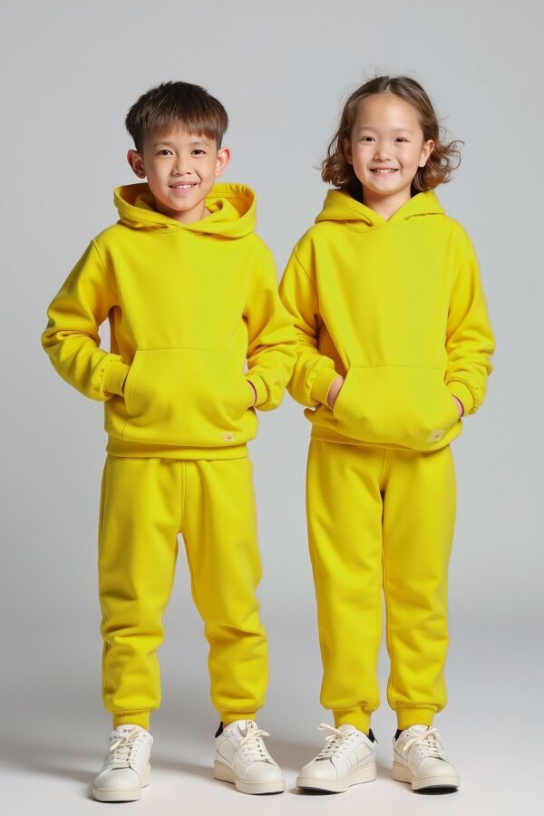 Uthar Kapşonlu Çocuk Sweatshirt Eşofman 2'li Takım - 1