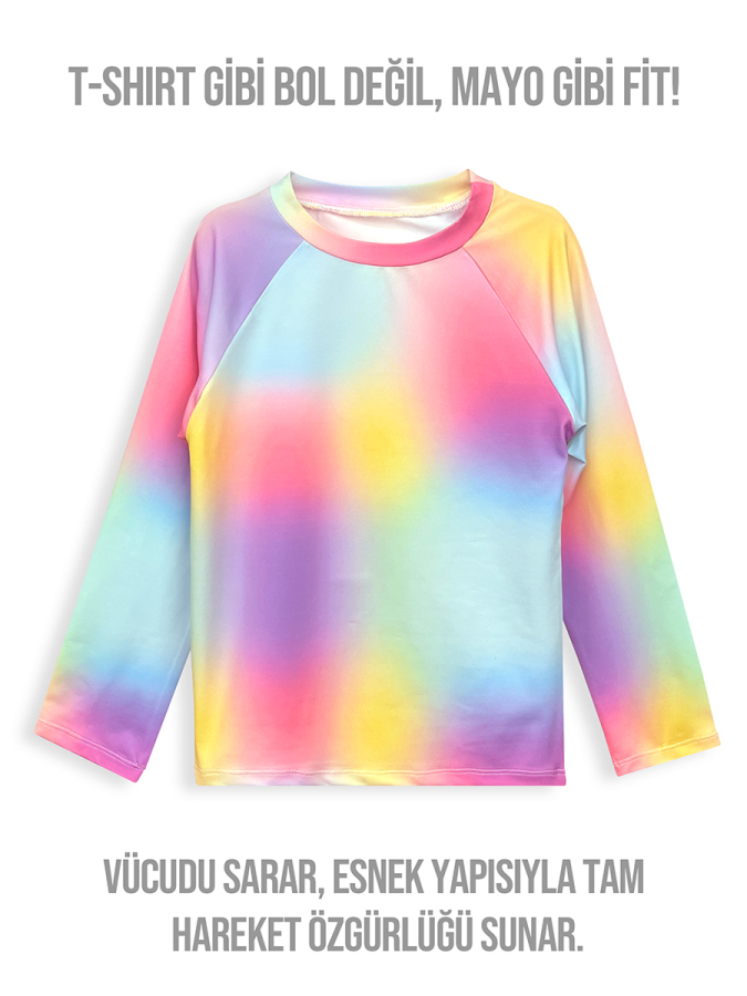 UV Korumalı Batik Kız Çocuk Mayo T-shirt - 2