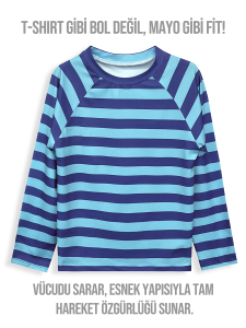 UV Korumalı Çizgili Erkek Çocuk Mayo T-shirt - 2