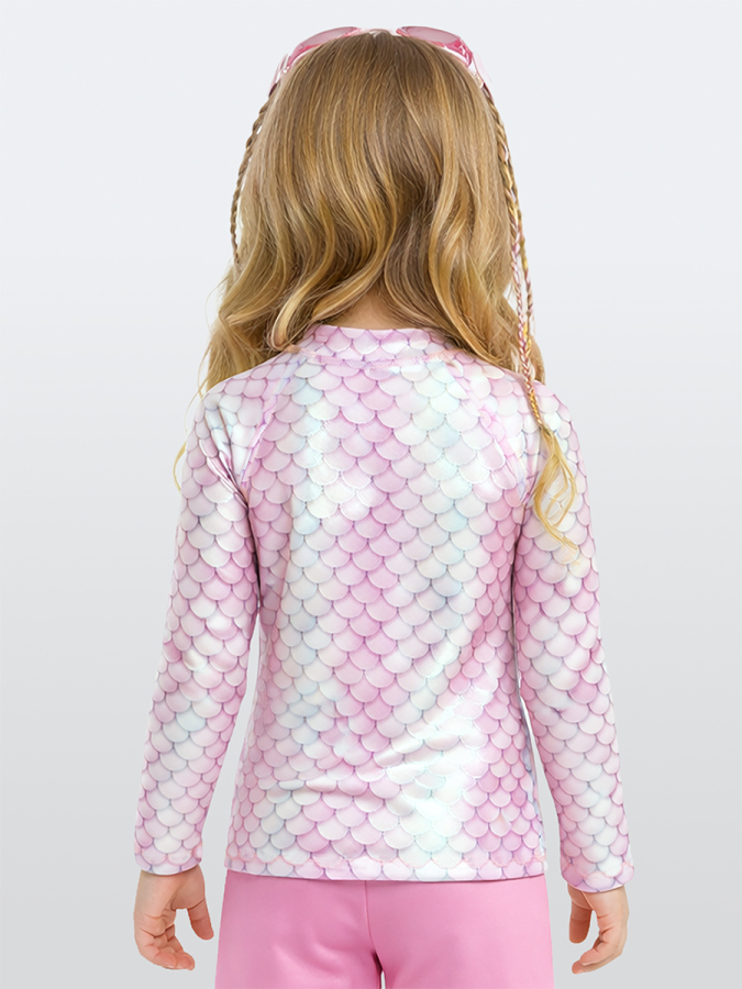 UV Korumalı Kız Çocuk Mayo T-shirt UVP+50 Faktör Koruma Uzun Kollu Denizkızı - 2