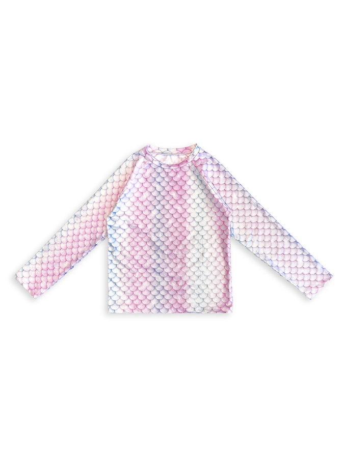 UV Korumalı Kız Çocuk Mayo T-shirt UVP+50 Faktör Koruma Uzun Kollu Denizkızı - 4