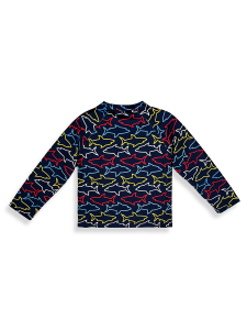 UV Korumalı Erkek Çocuk Mayo T-shirt UVP+50 Faktör Koruma Uzun Kollu Köpekbalığı - 5