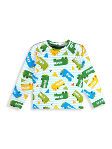 UV Korumalı Erkek Çocuk Mayo T-shirt UVP+50 Faktör Koruma Uzun Kollu Timsah - 4