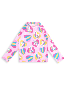 UV Korumalı Unicorn Kız Çocuk Mayo T-shirt - 4