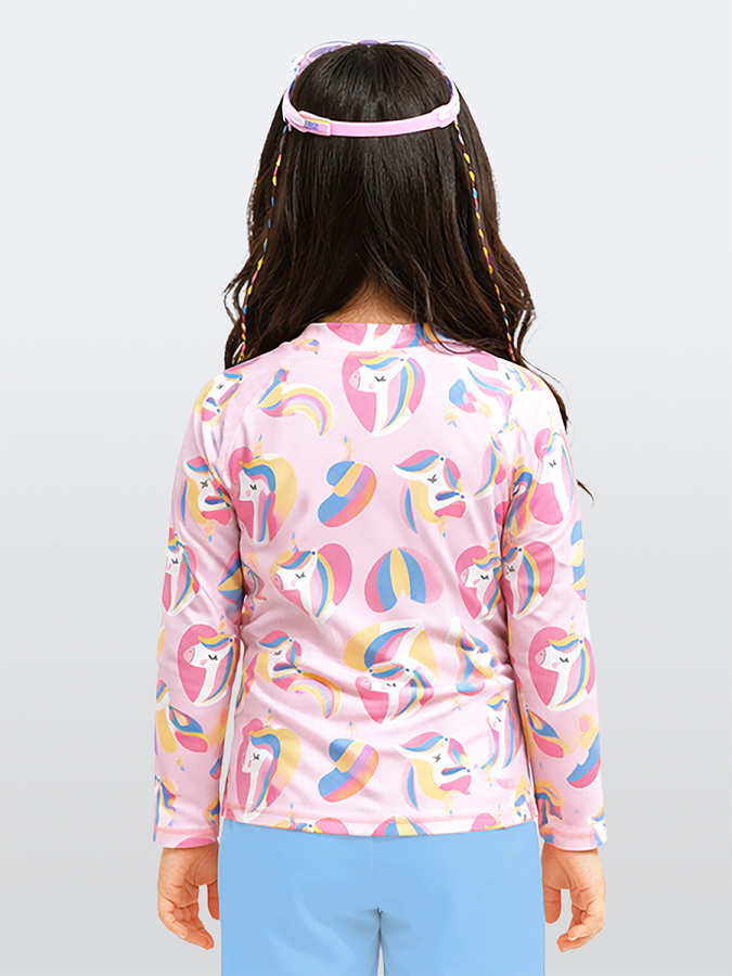 UV Korumalı Kız Çocuk Mayo T-shirt UVP+50 Faktör Koruma Uzun Kollu Unicorn - 2